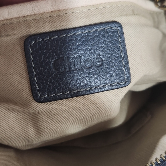 Chloe Paraty 2Way Hand Shoulder Leather zip color Gray gold fashion goods - Picture 12 of 13